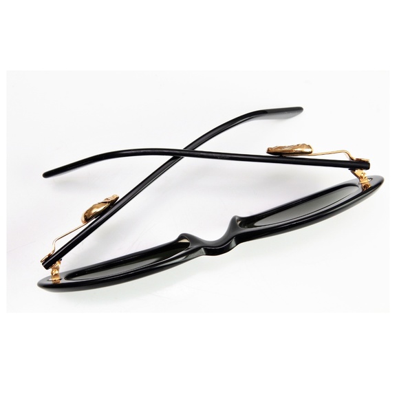 Moschino Sunglasses by Persol Ratti Black Resin with Gold Heart Vintage Rare - Picture 3 of 8